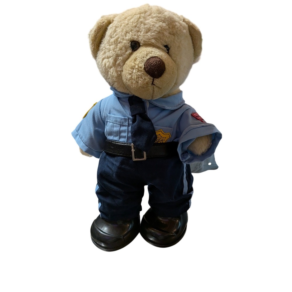 Build-A-Bear Workshop Police Officer Teddy Bear Plush with Full Uniform & Boots